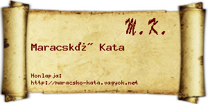 Maracskó Kata névjegykártya